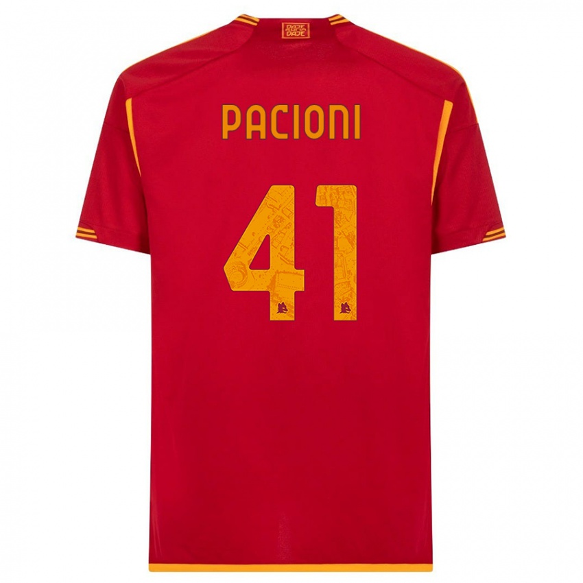 Hombre Camiseta Eleonora Pacioni #41 Rojo 1ª Equipación 2023/24 La Camisa