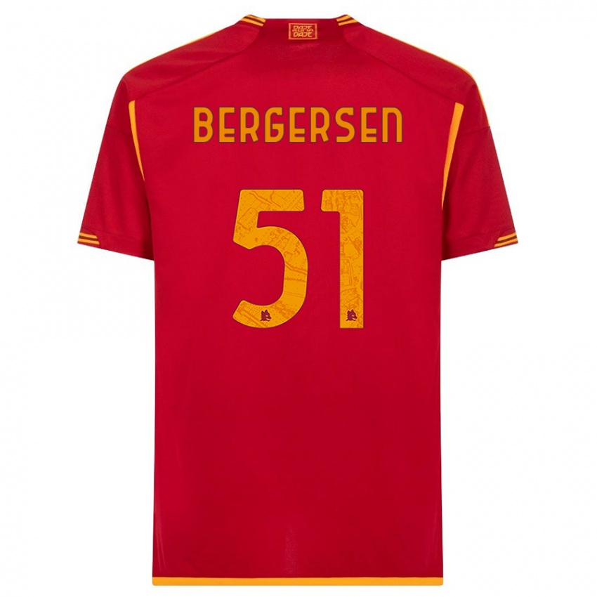 Hombre Camiseta Mina Bergersen #51 Rojo 1ª Equipación 2023/24 La Camisa