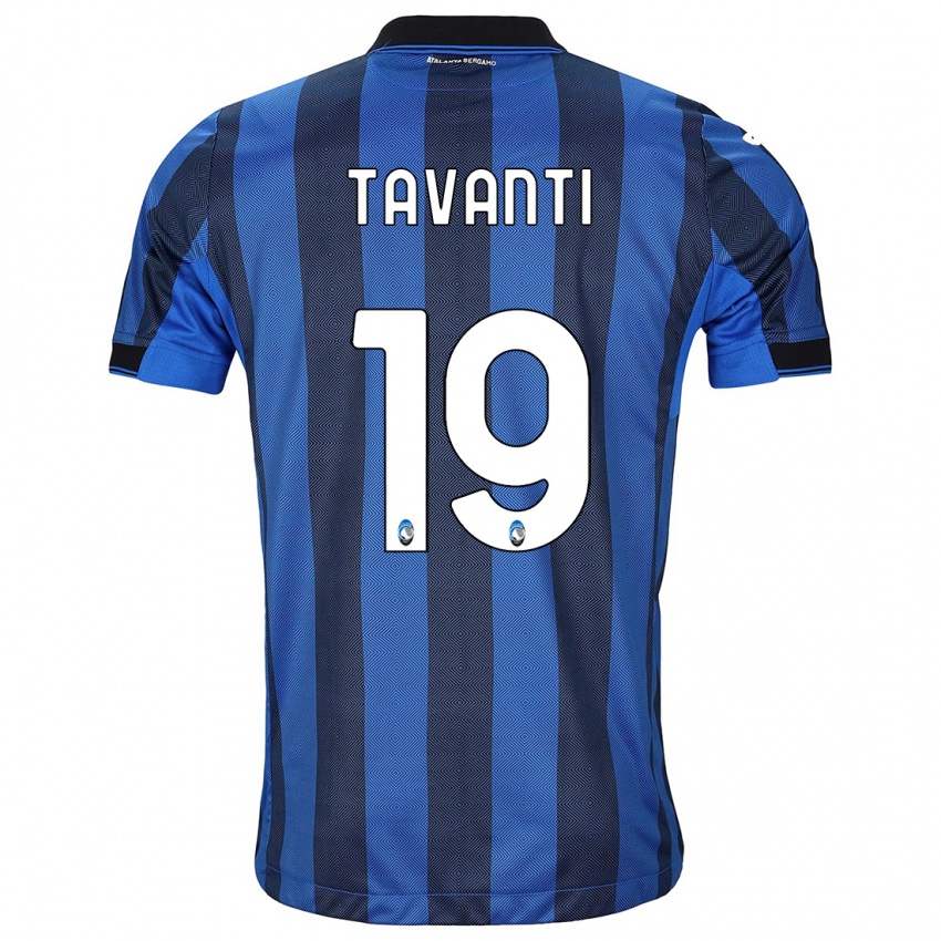 Hombre Camiseta Mattia Tavanti #19 Azul Negro 1ª Equipación 2023/24 La Camisa