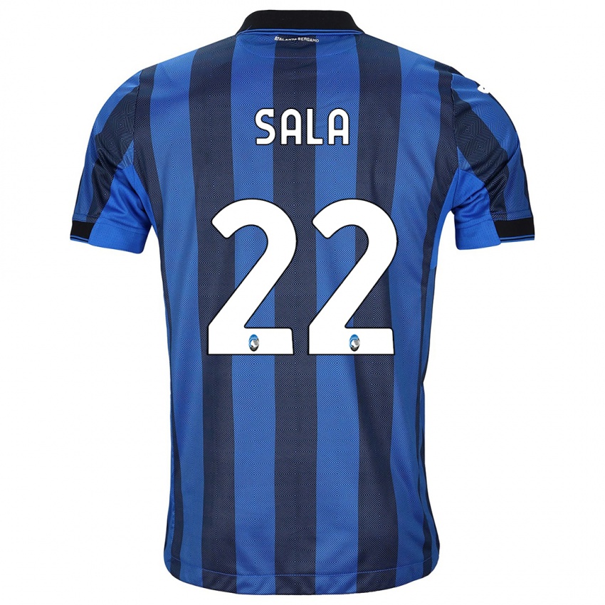 Hombre Camiseta Lorenzo Sala #22 Azul Negro 1ª Equipación 2023/24 La Camisa