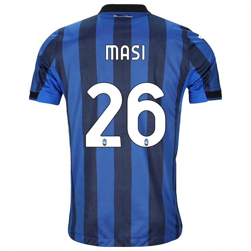 Hombre Camiseta Alberto Masi #26 Azul Negro 1ª Equipación 2023/24 La Camisa
