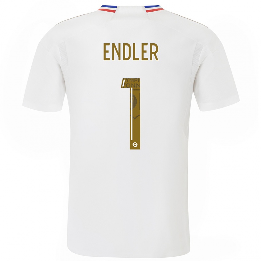 Hombre Camiseta Christiane Endler #1 Blanco 1ª Equipación 2023/24 La Camisa