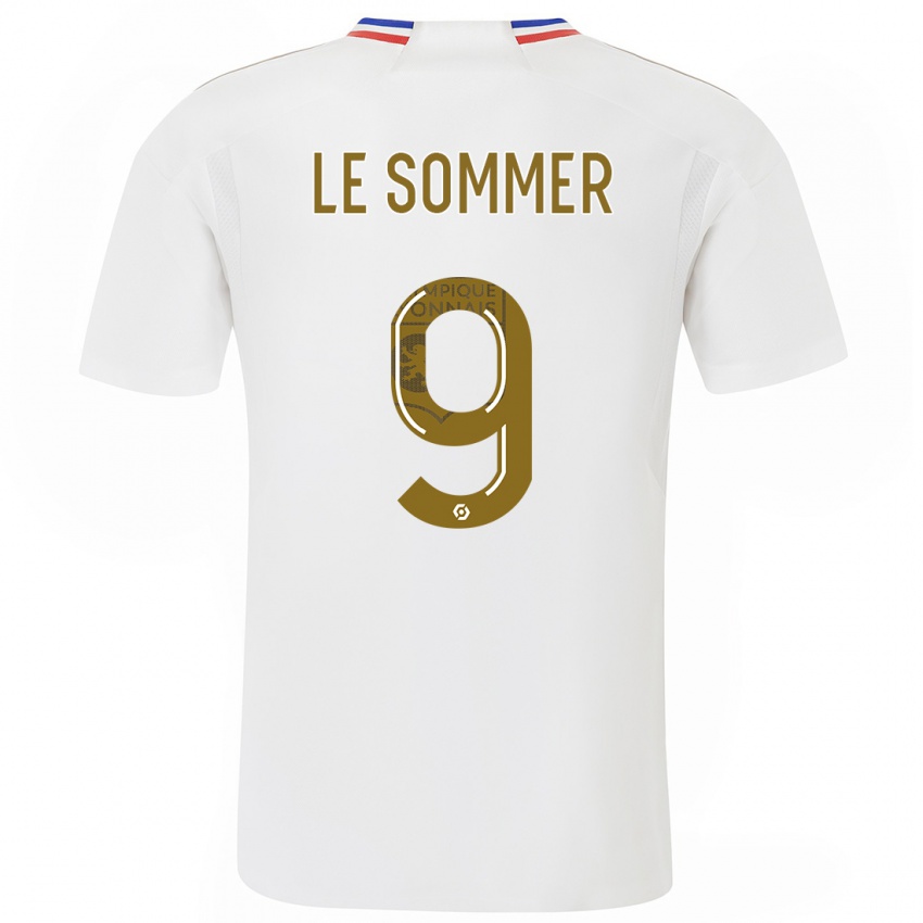 Hombre Camiseta Eugenie Le Sommer #9 Blanco 1ª Equipación 2023/24 La Camisa