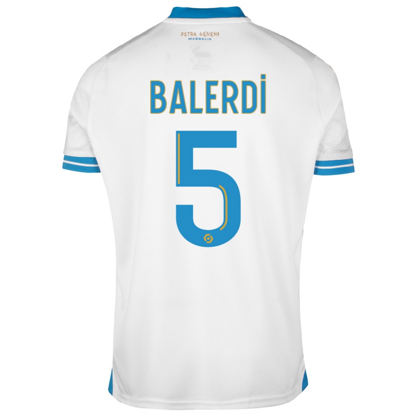 Hombre Camiseta Leonardo Balerdi #5 Blanco 1ª Equipación 2023/24 La Camisa