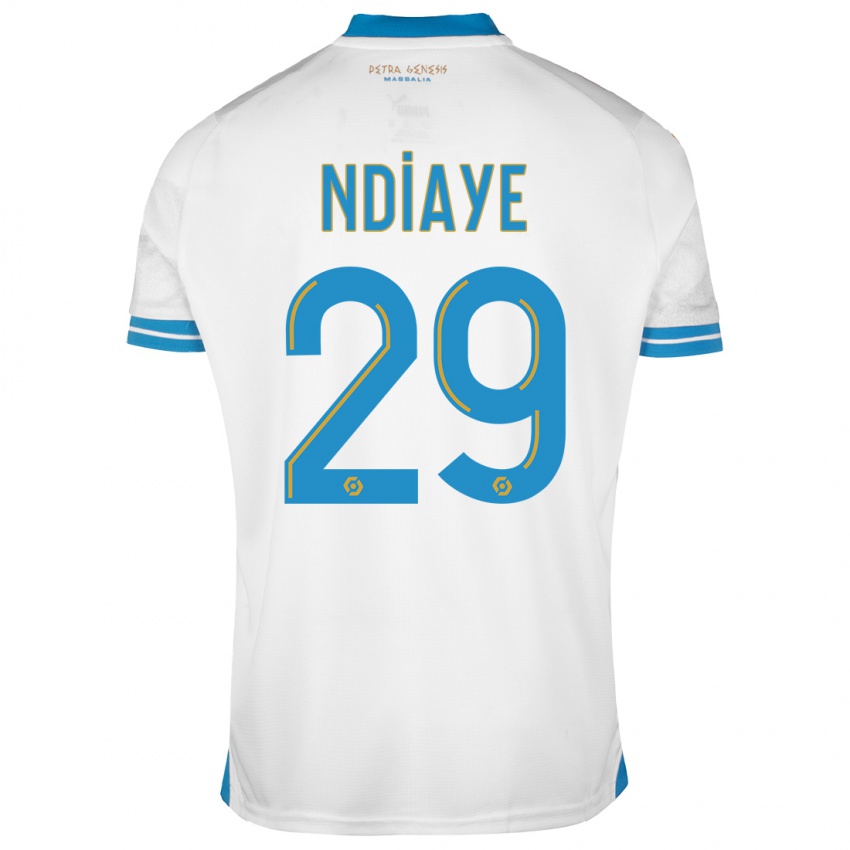 Hombre Camiseta Iliman Ndiaye #29 Blanco 1ª Equipación 2023/24 La Camisa