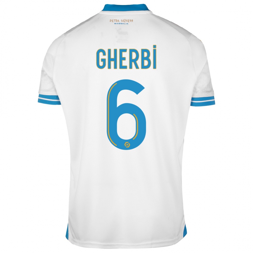 Hombre Camiseta Candice Gherbi #6 Blanco 1ª Equipación 2023/24 La Camisa