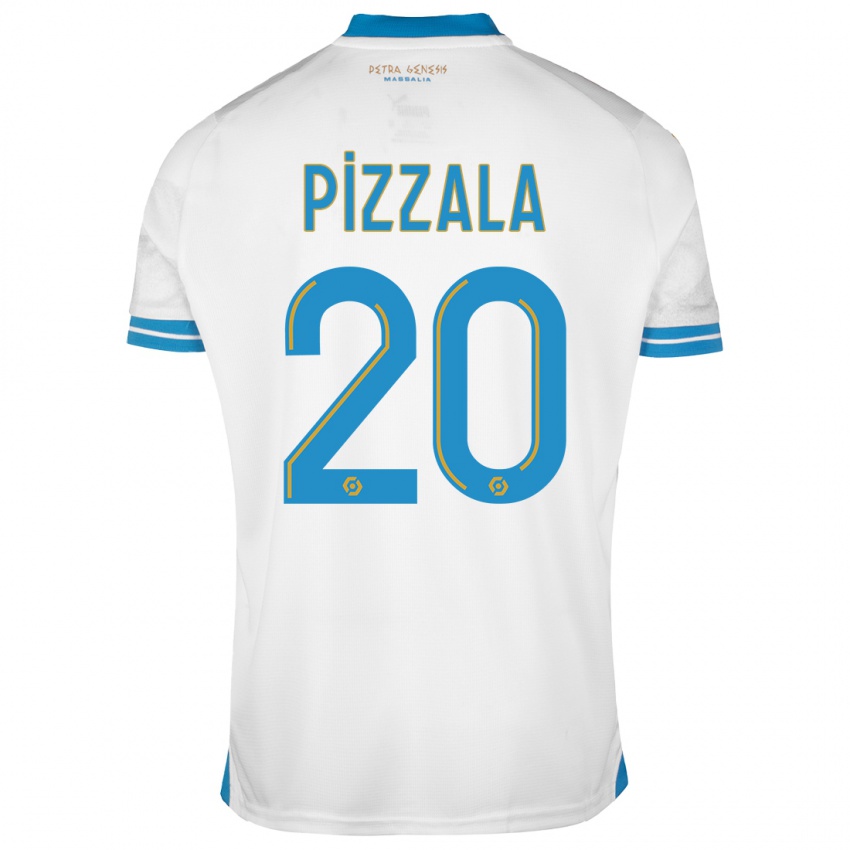 Hombre Camiseta Caroline Pizzala #20 Blanco 1ª Equipación 2023/24 La Camisa