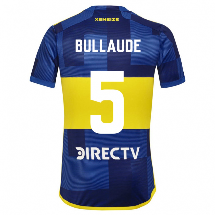 Hombre Camiseta Ezequiel Bullaude #5 Azul Oscuro Amarillo 1ª Equipación 2023/24 La Camisa