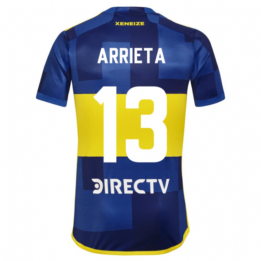 Hombre Camiseta Thomas Arrieta #13 Azul Oscuro Amarillo 1ª Equipación 2023/24 La Camisa