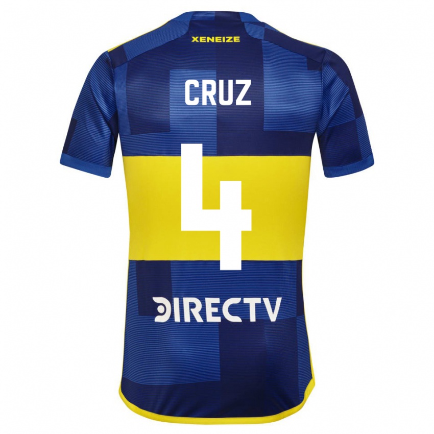 Hombre Camiseta Julieta Cruz #4 Azul Oscuro Amarillo 1ª Equipación 2023/24 La Camisa