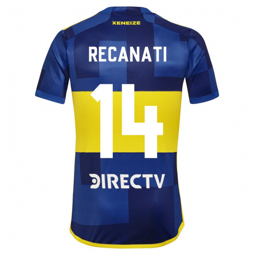 Hombre Camiseta Bianca Recanati #14 Azul Oscuro Amarillo 1ª Equipación 2023/24 La Camisa