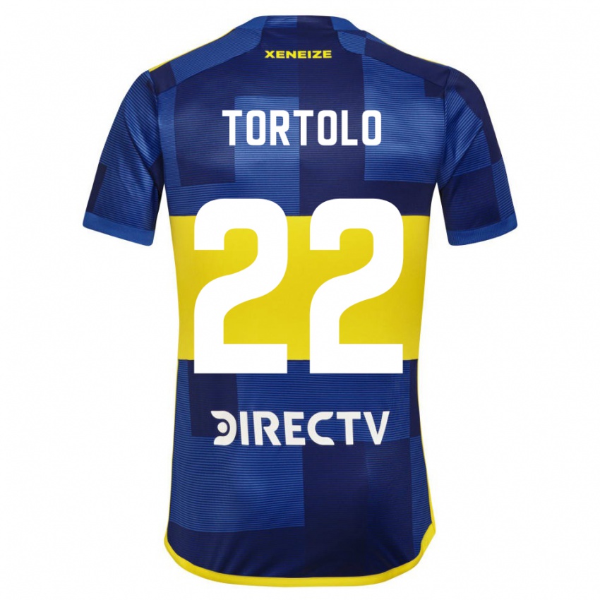 Hombre Camiseta Dulce Tortolo #22 Azul Oscuro Amarillo 1ª Equipación 2023/24 La Camisa