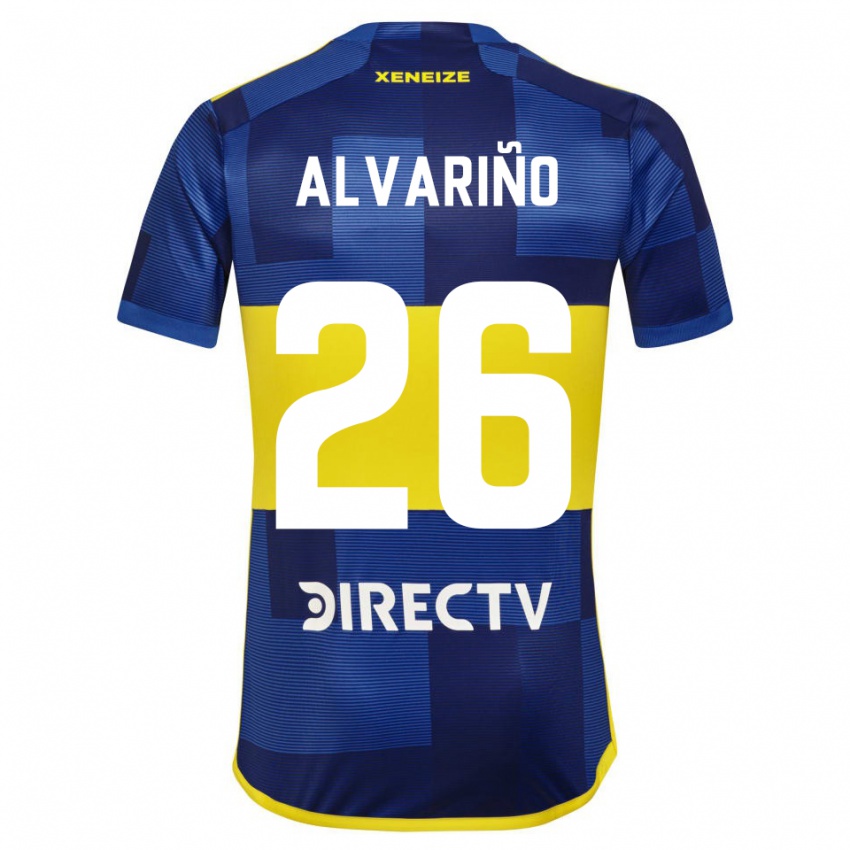 Hombre Camiseta Alexis Alvariño #26 Azul Oscuro Amarillo 1ª Equipación 2023/24 La Camisa