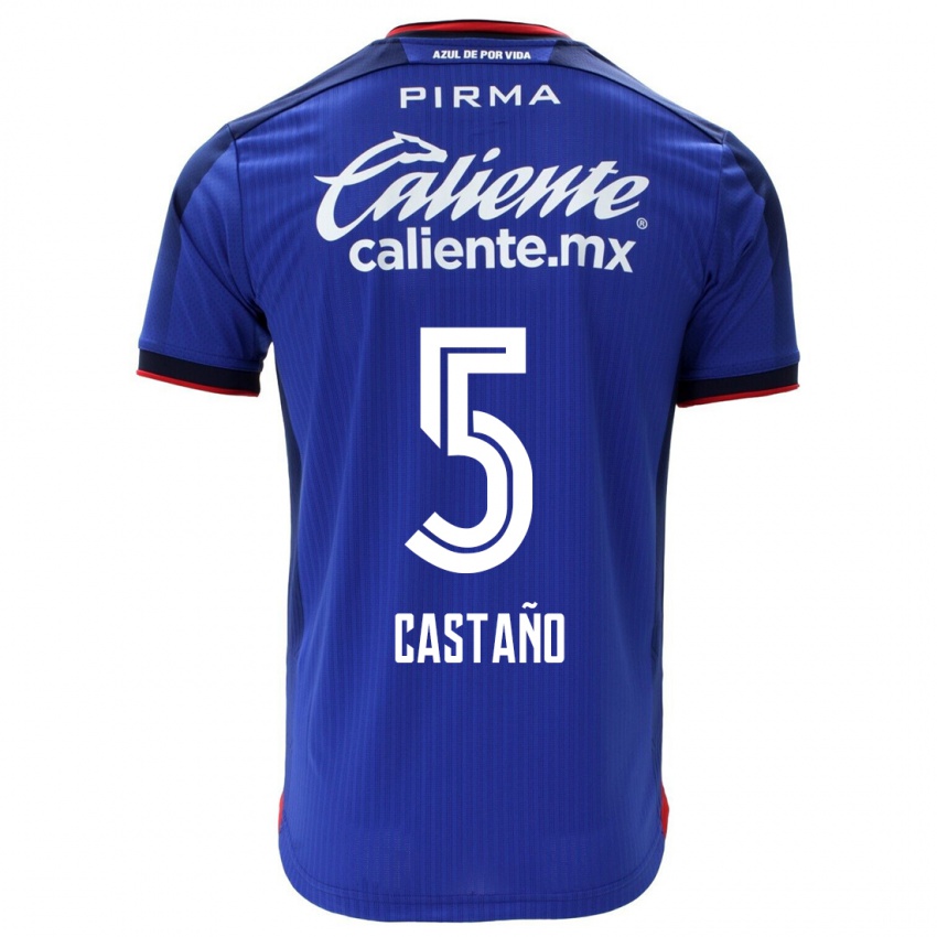 Hombre Camiseta Kevin Castaño #5 Azul 1ª Equipación 2023/24 La Camisa