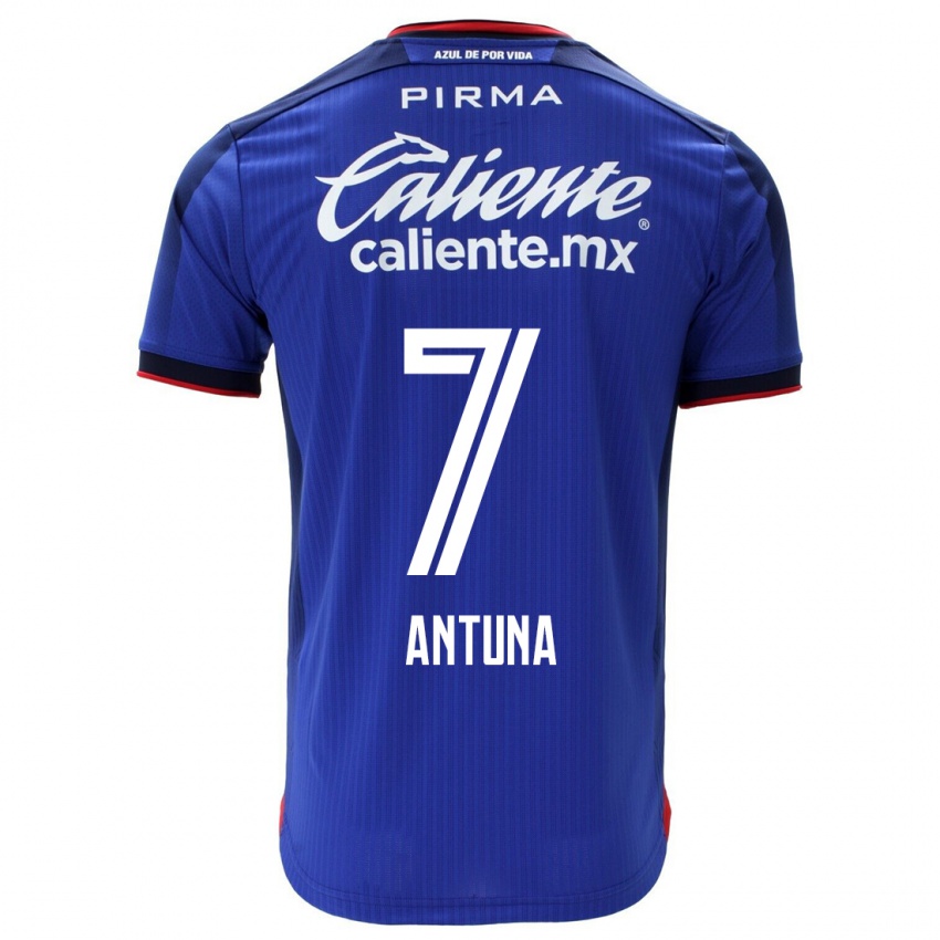 Hombre Camiseta Uriel Antuna #7 Azul 1ª Equipación 2023/24 La Camisa