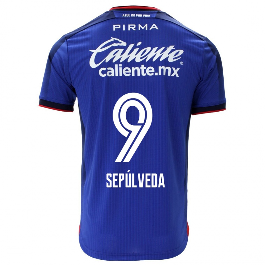 Hombre Camiseta Ángel Sepúlveda #9 Azul 1ª Equipación 2023/24 La Camisa