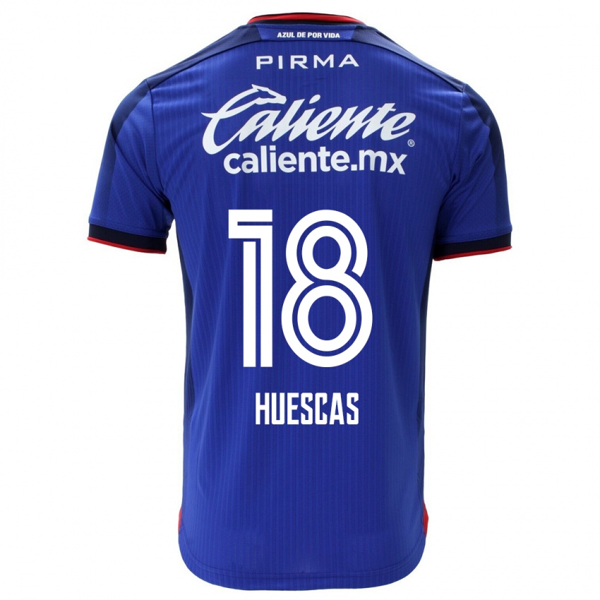 Hombre Camiseta Rodrigo Huescas #18 Azul 1ª Equipación 2023/24 La Camisa