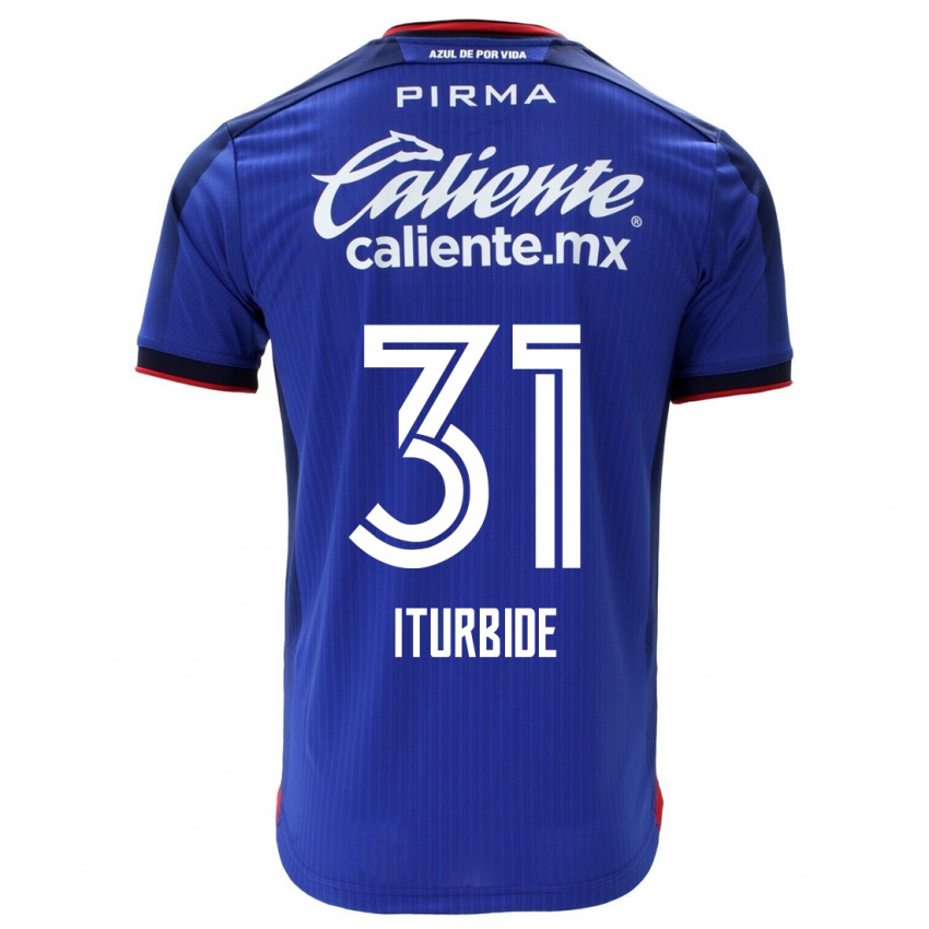 Hombre Camiseta Luis Iturbide #31 Azul 1ª Equipación 2023/24 La Camisa