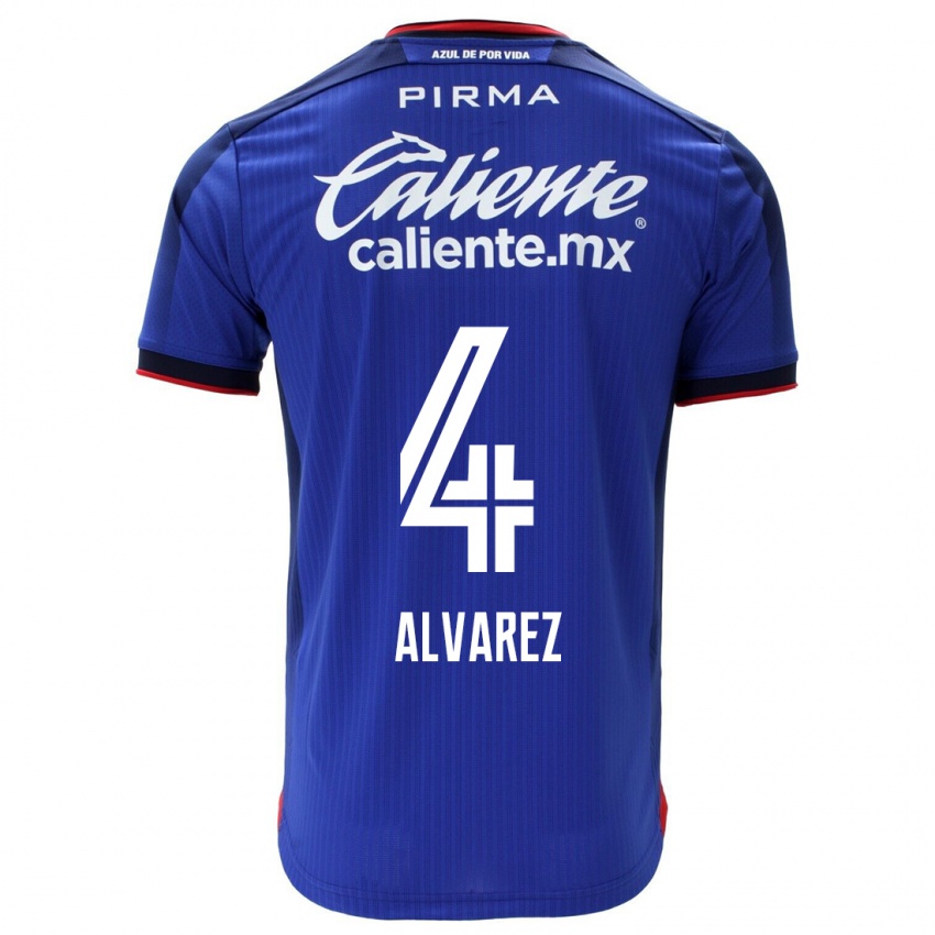 Hombre Camiseta Gabriela Alvarez #4 Azul 1ª Equipación 2023/24 La Camisa