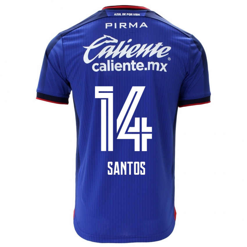 Hombre Camiseta Eleisa Santos #14 Azul 1ª Equipación 2023/24 La Camisa
