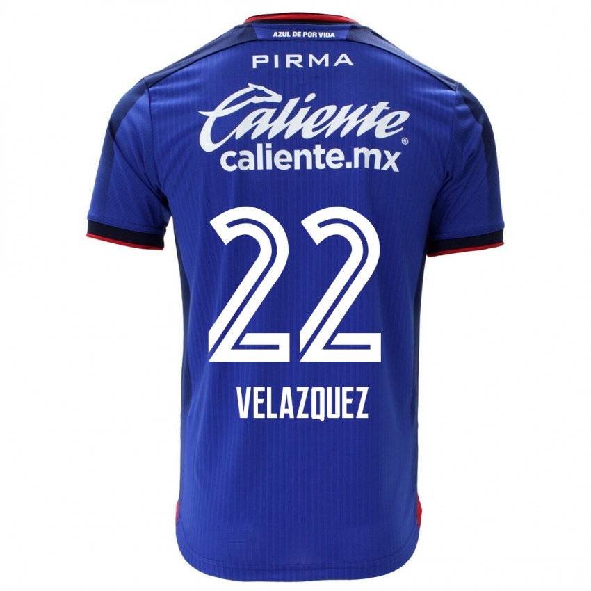 Hombre Camiseta Hireri Velazquez #22 Azul 1ª Equipación 2023/24 La Camisa
