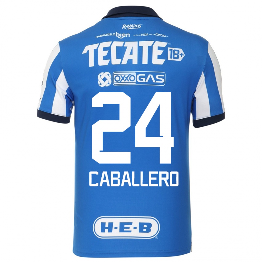 Hombre Camiseta Mariana Caballero #24 Azul Blanco 1ª Equipación 2023/24 La Camisa