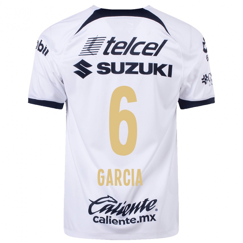 Hombre Camiseta Marco Garcia #6 Blanco 1ª Equipación 2023/24 La Camisa