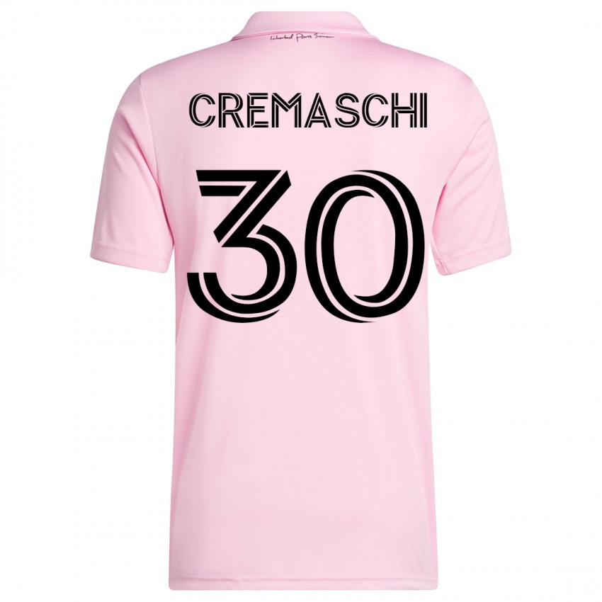 Hombre Camiseta Benja Cremaschi #30 Rosa 1ª Equipación 2023/24 La Camisa