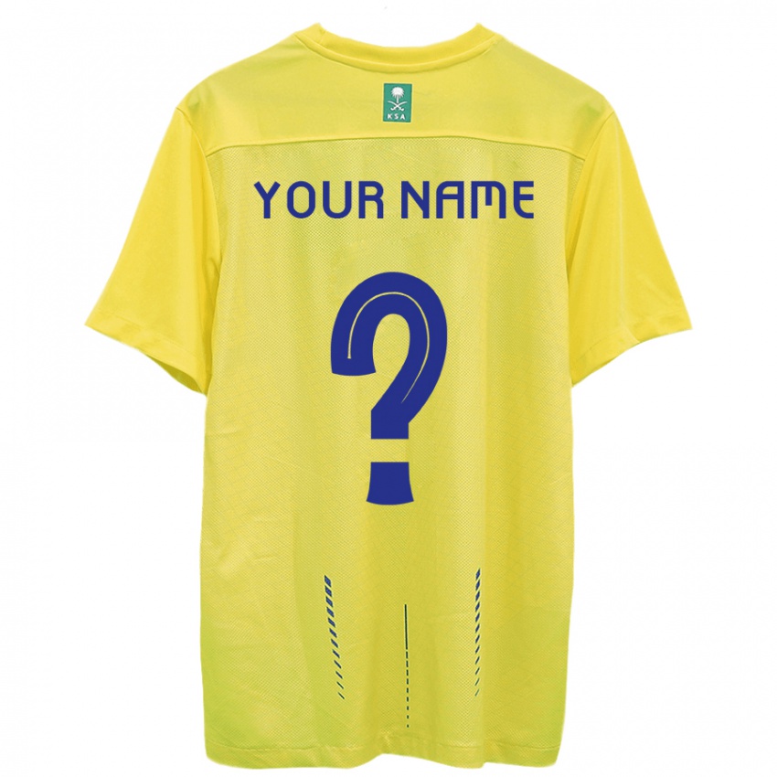 Hombre Camiseta Su Nombre #0 Amarillo 1ª Equipación 2023/24 La Camisa
