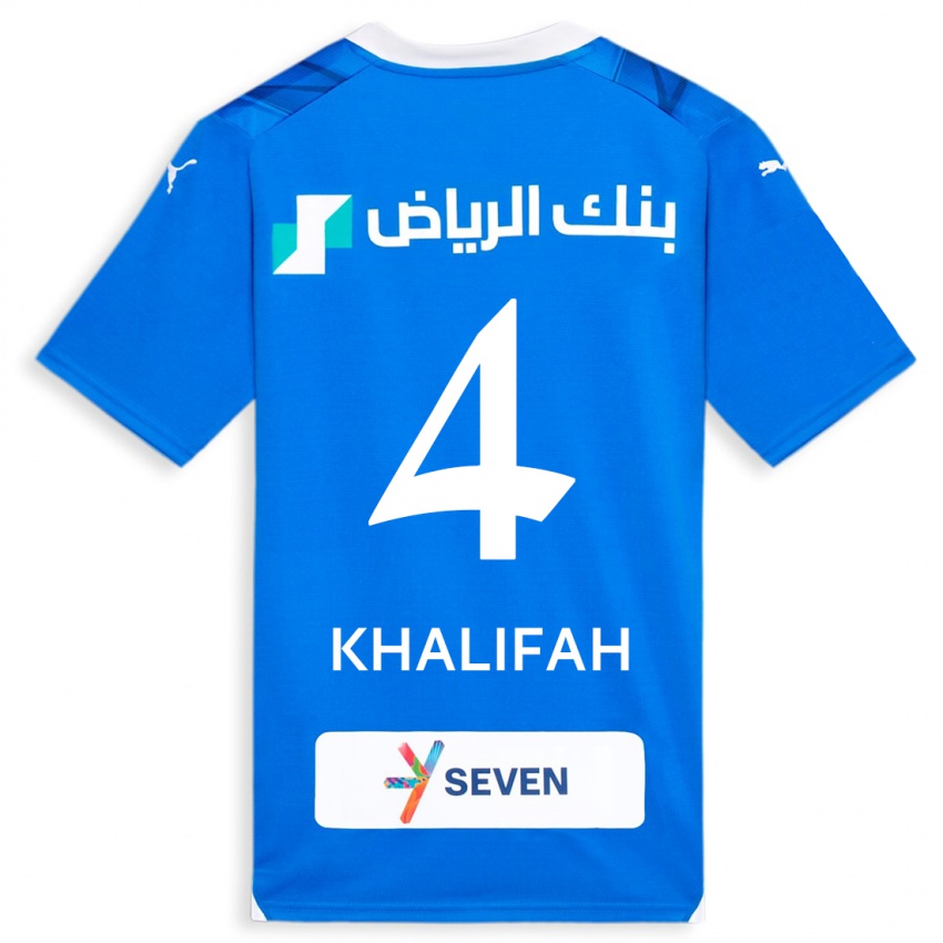 Hombre Camiseta Khalifah Al-Dawsari #4 Azul 1ª Equipación 2023/24 La Camisa