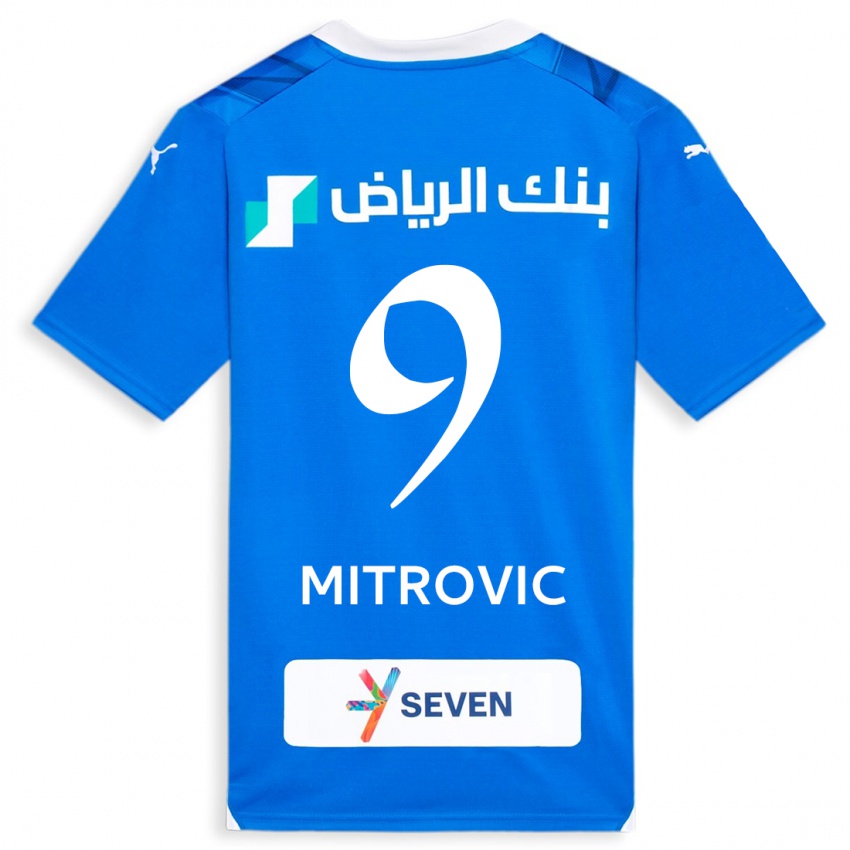 Hombre Camiseta Aleksandar Mitrovic #9 Azul 1ª Equipación 2023/24 La Camisa