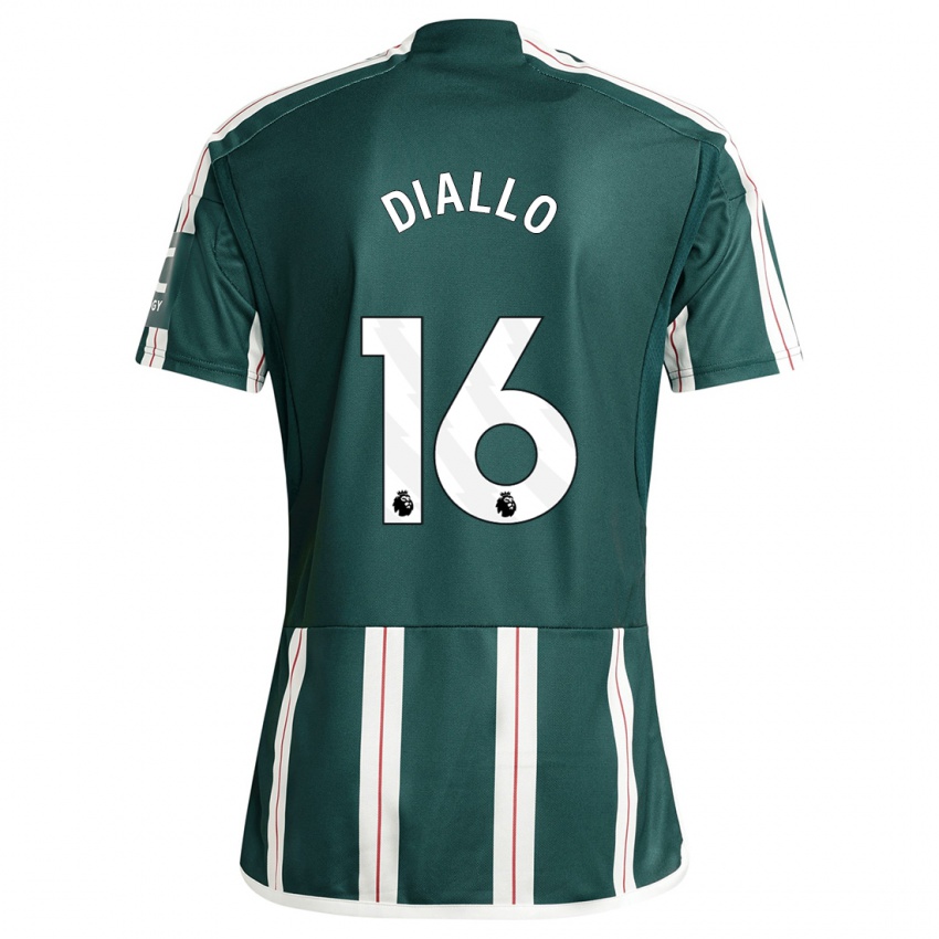 Hombre Camiseta Amad Diallo #16 Verde Oscuro 2ª Equipación 2023/24 La Camisa