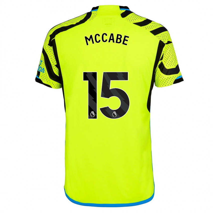 Hombre Camiseta Katie Mccabe #15 Amarillo 2ª Equipación 2023/24 La Camisa