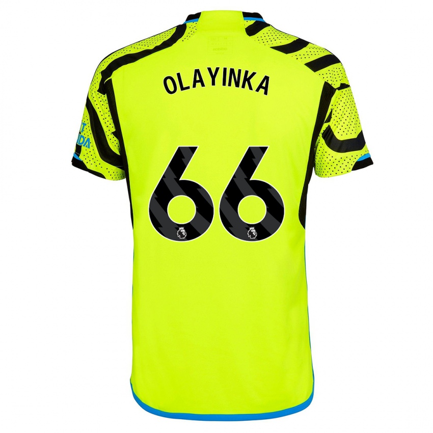 Hombre Camiseta James Olayinka #66 Amarillo 2ª Equipación 2023/24 La Camisa