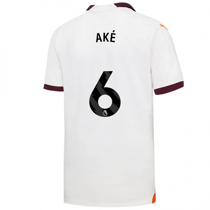 Hombre Camiseta Nathan Ake #6 Blanco 2ª Equipación 2023/24 La Camisa