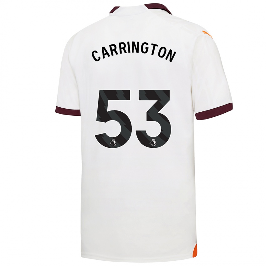 Hombre Camiseta Ezra Carrington #53 Blanco 2ª Equipación 2023/24 La Camisa