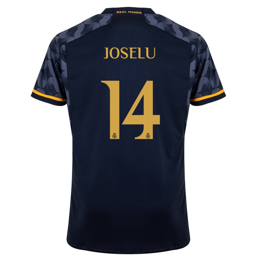 Hombre Camiseta Joselu #14 Azul Oscuro 2ª Equipación 2023/24 La Camisa