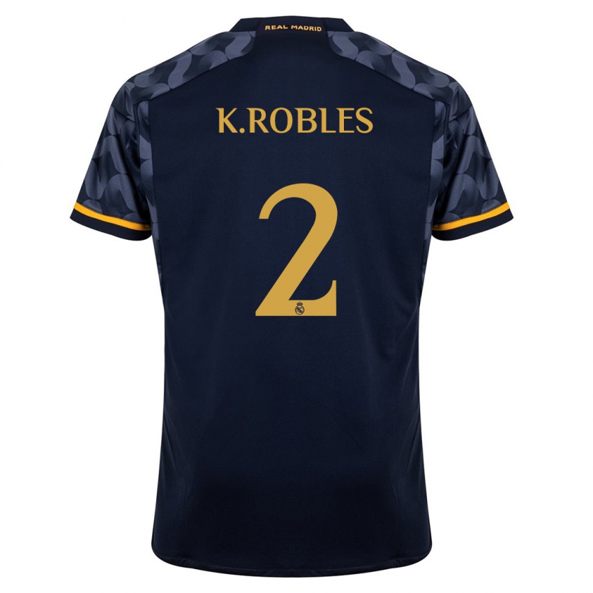 Hombre Camiseta Kenti Robles #2 Azul Oscuro 2ª Equipación 2023/24 La Camisa