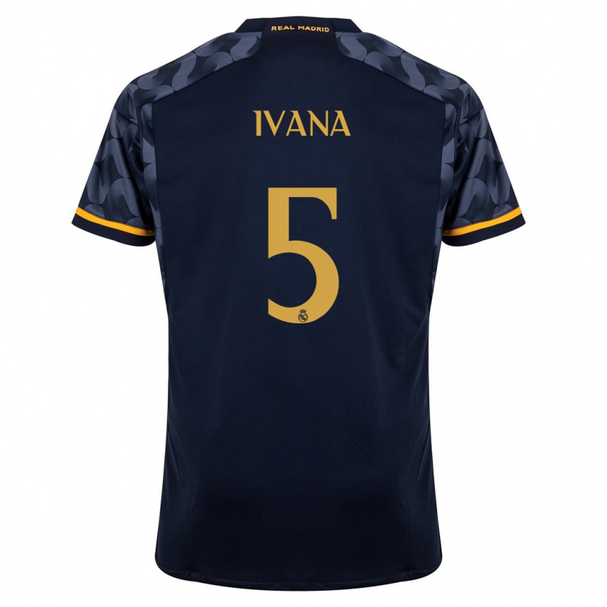 Hombre Camiseta Ivana Andres #5 Azul Oscuro 2ª Equipación 2023/24 La Camisa