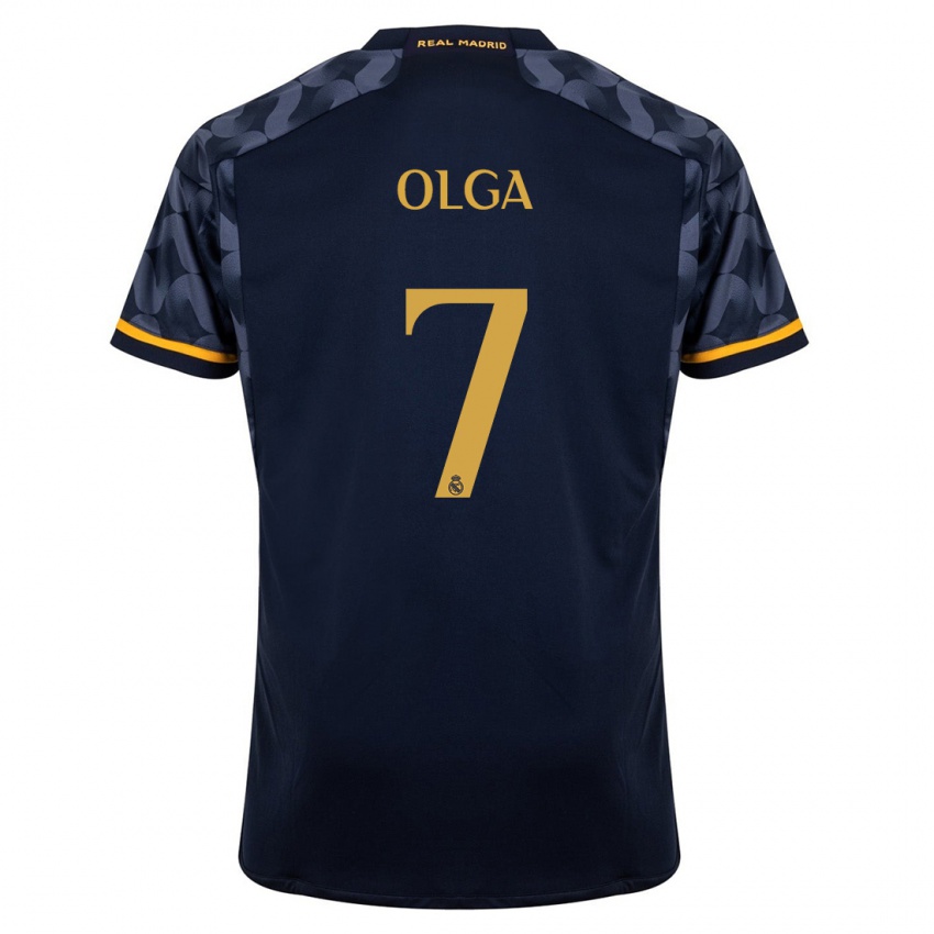 Hombre Camiseta Olga Carmona #7 Azul Oscuro 2ª Equipación 2023/24 La Camisa
