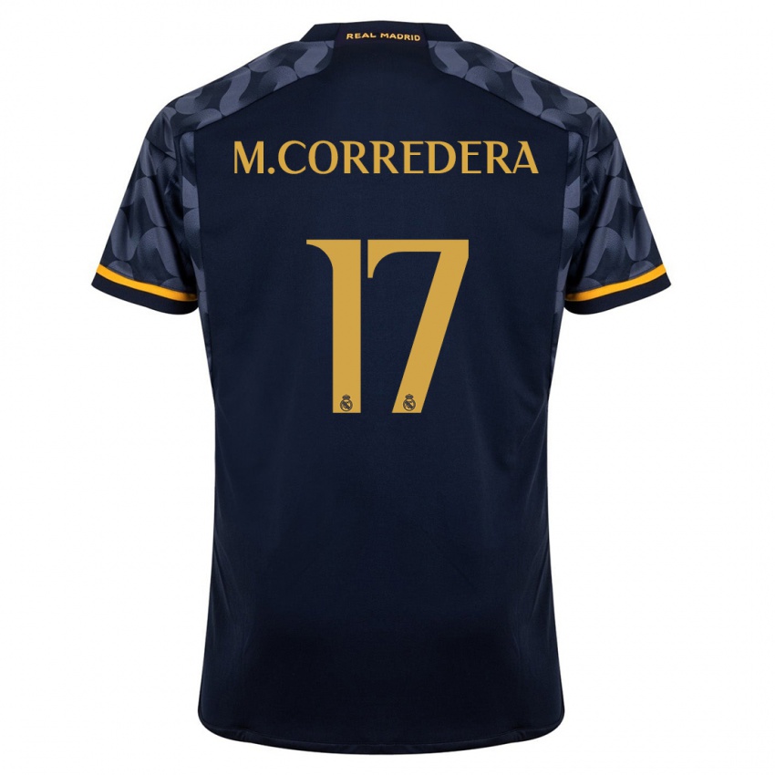 Hombre Camiseta Marta Corredera #17 Azul Oscuro 2ª Equipación 2023/24 La Camisa
