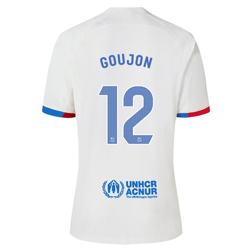 Hombre Camiseta Iker Goujon #12 Blanco 2ª Equipación 2023/24 La Camisa