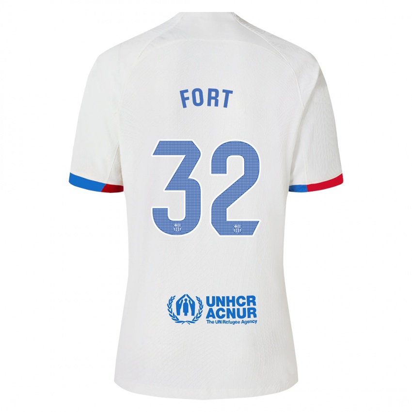 Hombre Camiseta Héctor Fort #32 Blanco 2ª Equipación 2023/24 La Camisa