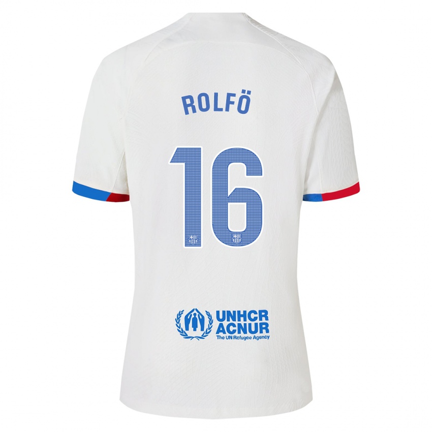 Hombre Camiseta Fridolina Rolfo #16 Blanco 2ª Equipación 2023/24 La Camisa