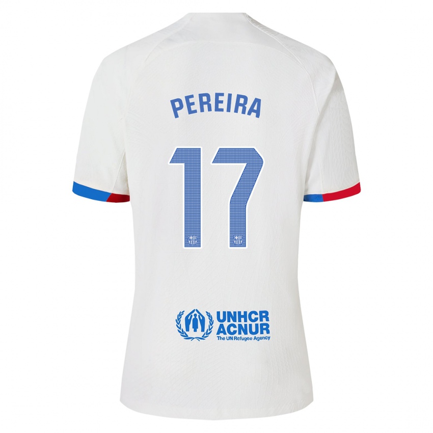 Hombre Camiseta Andrea Pereira #17 Blanco 2ª Equipación 2023/24 La Camisa