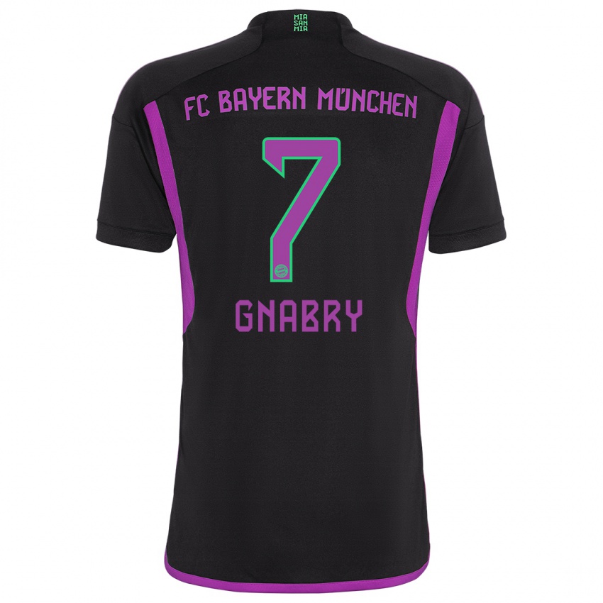 Hombre Camiseta Serge Gnabry #7 Negro 2ª Equipación 2023/24 La Camisa
