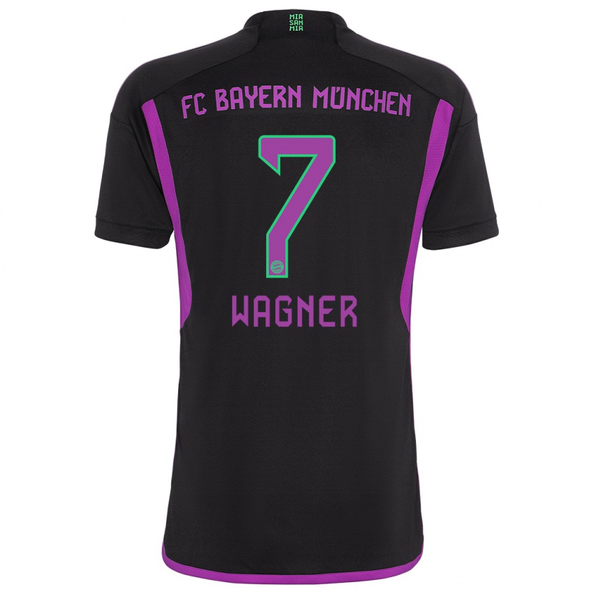 Hombre Camiseta Maximilian Wagner #7 Negro 2ª Equipación 2023/24 La Camisa