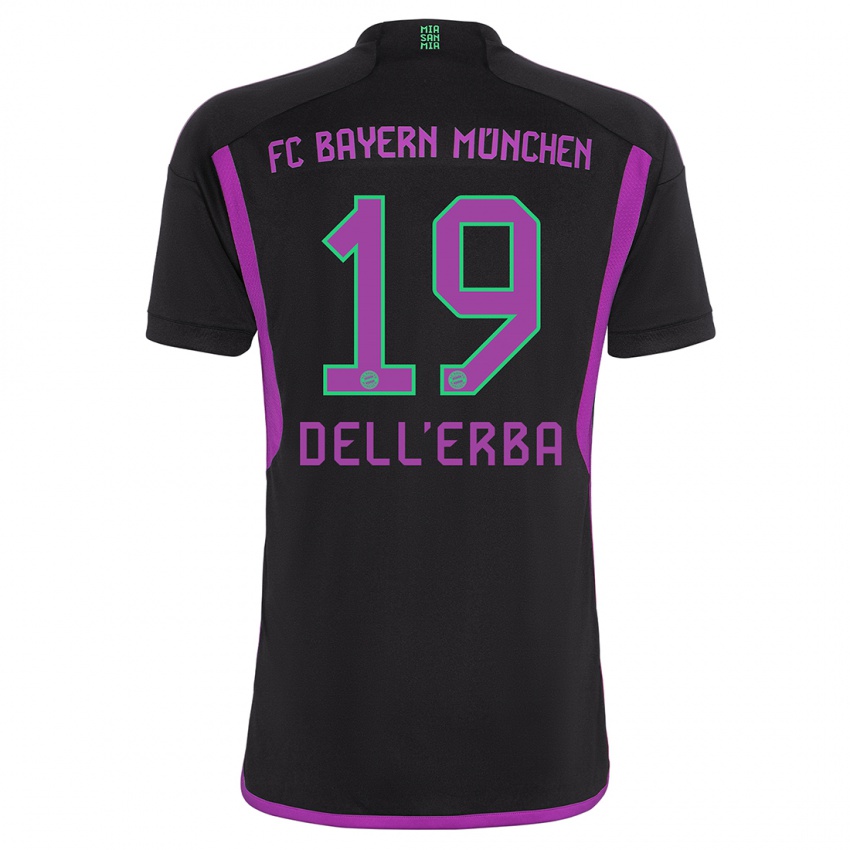 Hombre Camiseta Davide Dell'erba #19 Negro 2ª Equipación 2023/24 La Camisa