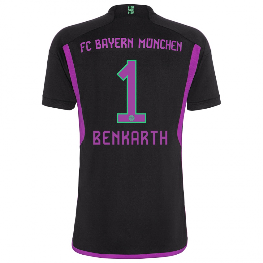 Hombre Camiseta Laura Benkarth #1 Negro 2ª Equipación 2023/24 La Camisa