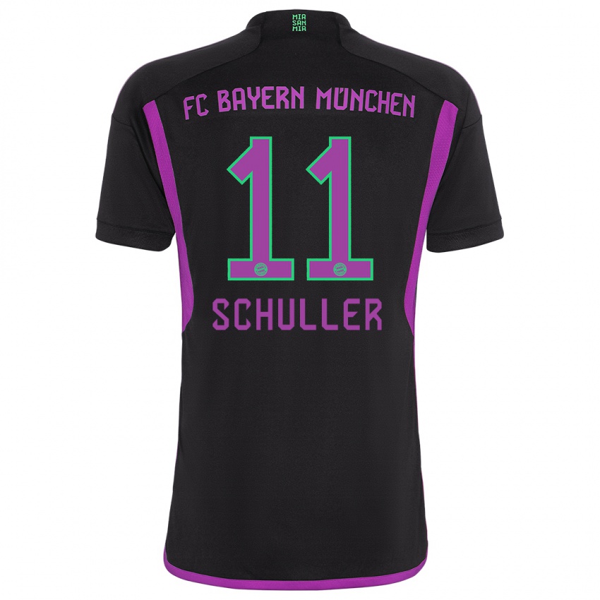 Hombre Camiseta Lea Schuller #11 Negro 2ª Equipación 2023/24 La Camisa